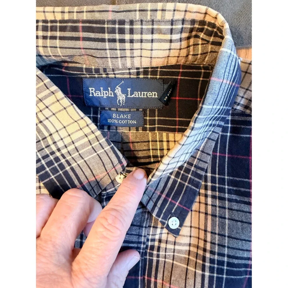 Lot of 7 Polo Ralph Lauren Mens Button Down Shirts L XL Blake Classic Fit Cotton